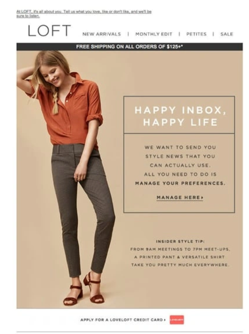 Loft Marketing Email